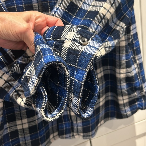 Orvis Blue Plaid Heavy Weight Cotton Flannel Shirt Men’s size XL - Picture 16 of 16